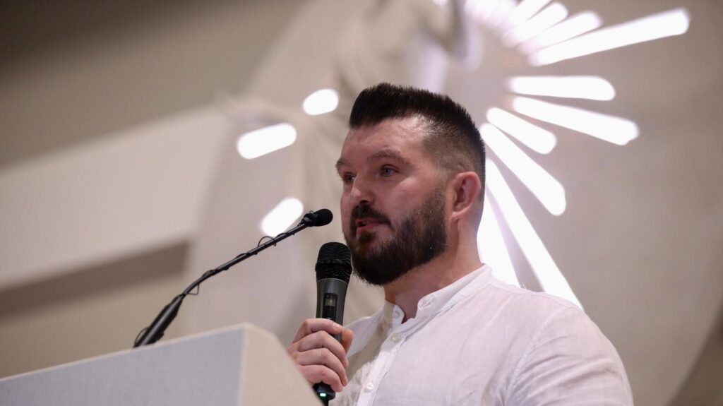 Marijo Blažević je svjedočio u župi Srca Isusova na Visokoj u Splitu na Holywinu 2023. (Foto: Ivo Cagalj/PIXSELL)